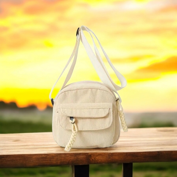 NEW!  Trending corduroy crossbody  bag - Picture 4 of 9